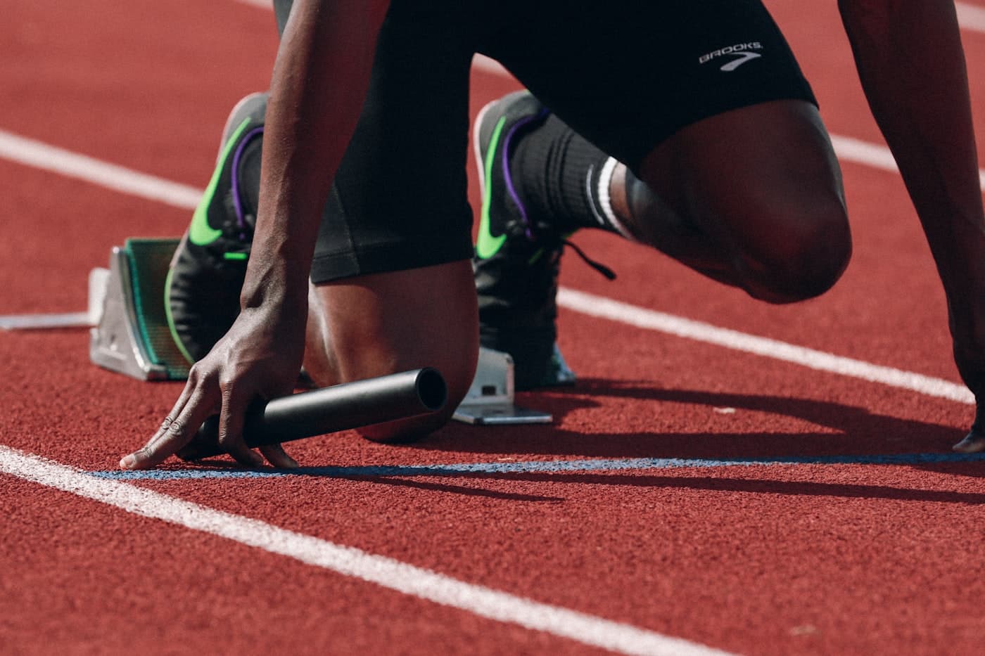 Athletes competing on the field